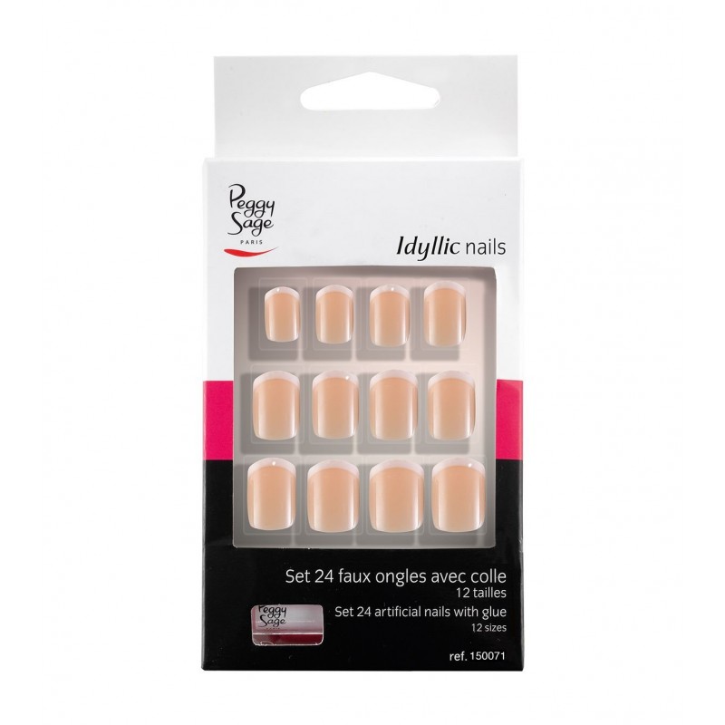 Peggy Sage Idyllic Nails French Fine Set 24 Unghie Finte Mani Con Colla Da 2 G 12 Misure N150071