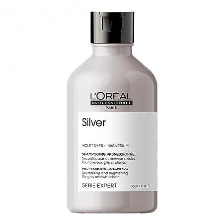 L'Oréal Professionnel Paris Shampoo Professionale per Capelli Grigi e Bianchi Silver Serie Expert, Formula Neutralizzante Anti-g